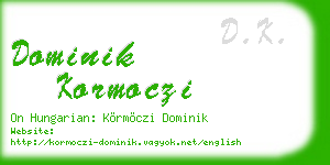 dominik kormoczi business card