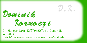 dominik kormoczi business card